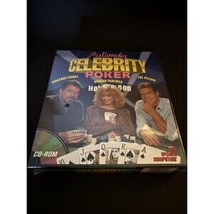 CELEBRITY POKER PISCOPO FRAKES FAIRCHILD+1Clk Windows CD-ROM Made in USA